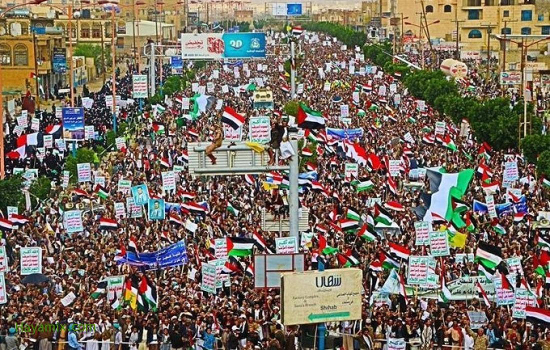 اليمنيون يحيون يوم القدس العالمي باكبر تجمع وسط العاصمة صنعاء