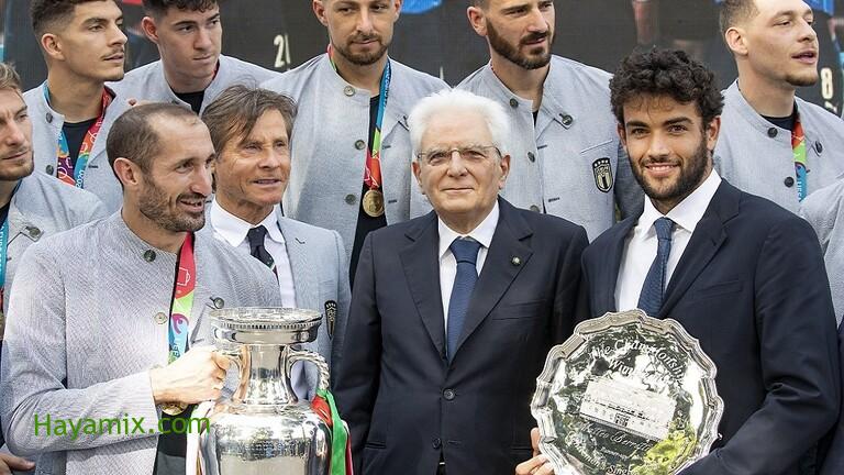 زيارة أبطال أمم أوروبا “يورو 2020 ” إلى الرئيس الإيطالي