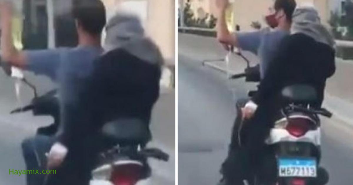 شاهد: لبناني يُسعف مريضة على دراجة نارية