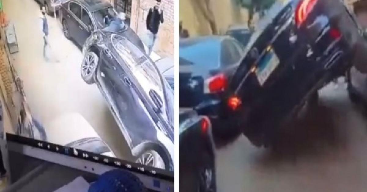 بالفيديو: أغرب حادث لانقلاب سيارة تقودها فتاة في مصر