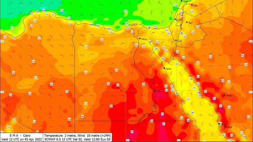 حالة الطقس غدا الاثنين 4-4-2022 بمصر.. ارتفاع كبير في درجات الحرارة