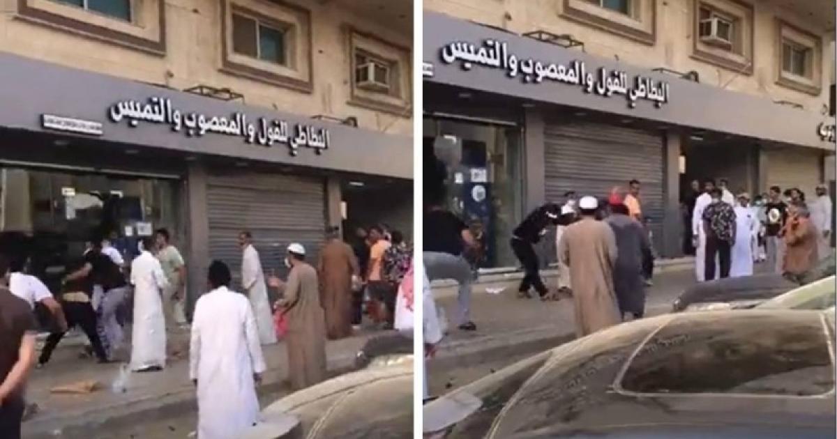 عاجل:: مشاجرة عنيفة في نهار رمضان أمام أحد المحال التجارية في جدة