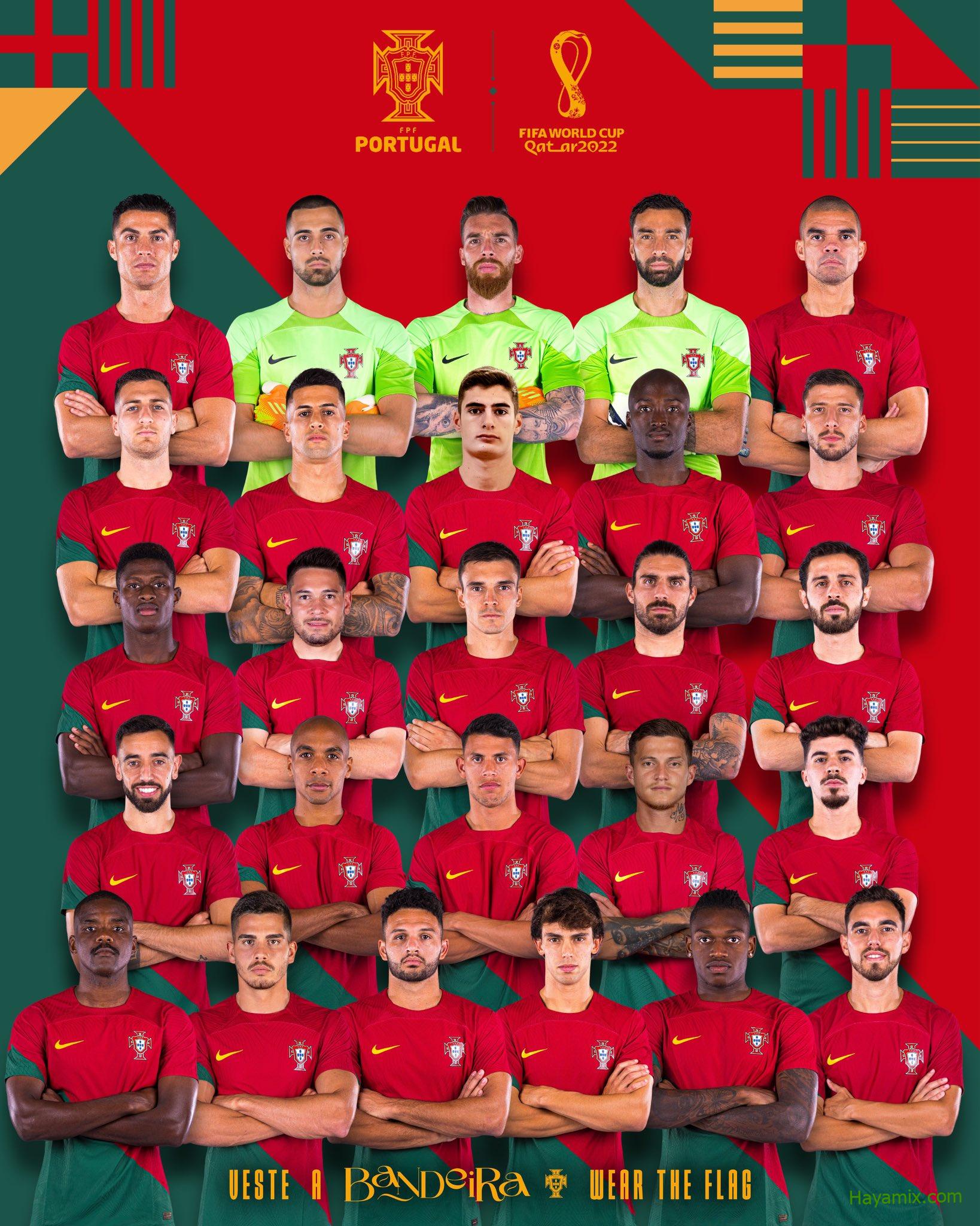 مجموعة البرتغال في كأس العالم 2022 – تشكيلة منتخب البرتغال في كأس العالم
