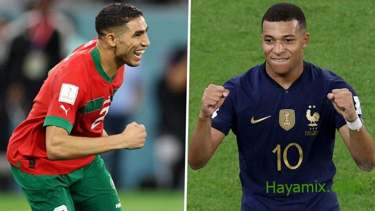 معلق مباراة المغرب وفرنسا في كأس العالم 2022 والقنوات الناقلة