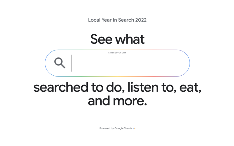 أصبح عام Google في 2022 محليًا لأول مرة ، حيث يعرض اتجاهات حول منطقتك