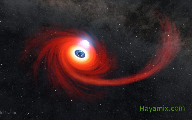 يسجل تلسكوب هابل اللحظات المحتضرة لنجم يأكله ثقب أسود هائل