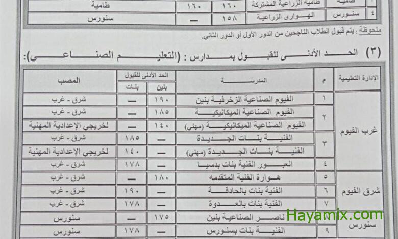 رابط تسجيل تنسيق الثانوية العامة الفنية بالقاهرة
