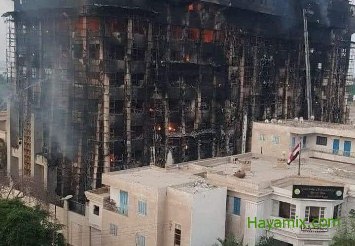 صور من حريق مديرية أمن الاسماعيلية اليوم